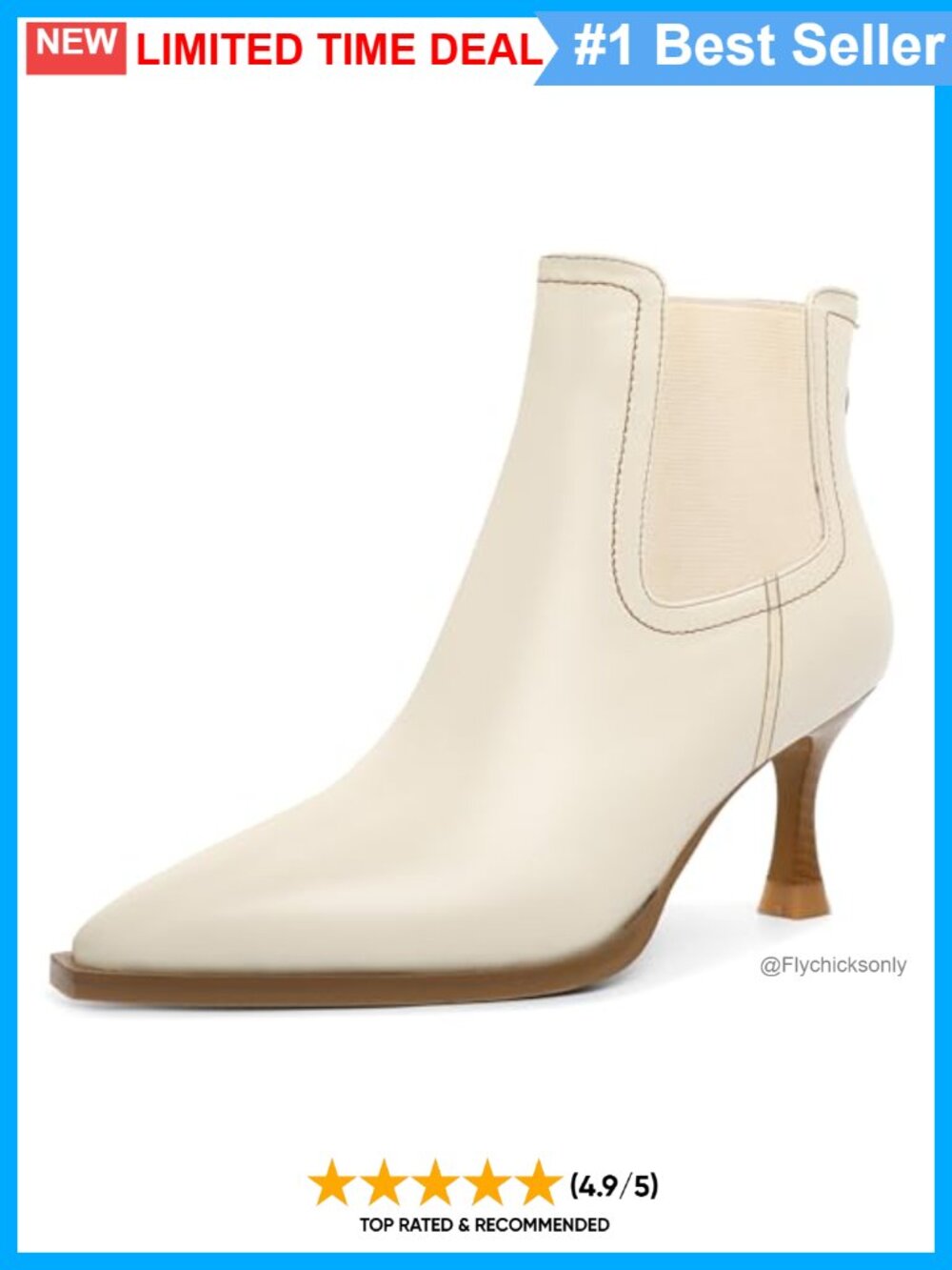 Pointed Toe Ankle Boots Kitten Heel Chelsea Faux Leather